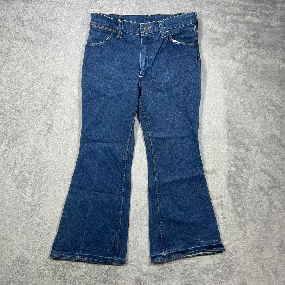 Sedgefield Bell Bottom Jeans Mens 33(32)x30(29) Blue Vintage 70s Flare USA Made